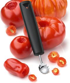 img 1 attached to Triangle Germany Tomato Corer and Fruit Huller: Effortlessly Remove Stems & Hollow Out Tomatoes and Fruit with this Professional-grade Stainless Steel Tool