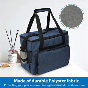 img 3 attached to Convenient Blue Bruvoalon Sewing Machine Carrying Case with Multiple Pockets for Sewing Notions and Accessories - Ideal for Singer, Brother, Janome Machines