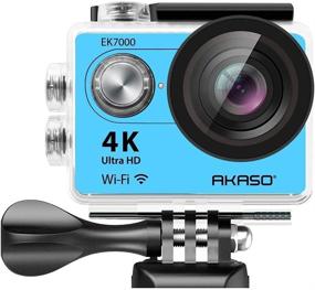 img 3 attached to 📷 AKASO EK7000BL 4K Wi-Fi Sports Action Camera Ultra HD Waterproof DV Camcorder 12MP 170 Degree Wide Angle LCD Screen/Remote, Royal Blue