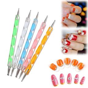 img 2 attached to 💅 Complete Nail Art Kit: 20-Piece Nail Brushes Set with Nail Palette for Manicure Design, Natural Nail Tips, and Polish Supplies