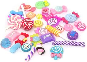 img 4 attached to Honbay 30PCS Slime Charms Candy - Assorted Resin Slime Beads for Scrapbooking, DIY Crafts, Hair Clips & More!