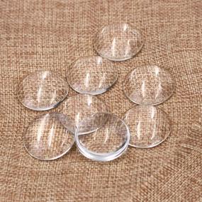 img 2 attached to 💎 100 Pieces Gemstone Clear Round Glass Dome Cabochons Tiles for Cameo (30mm)