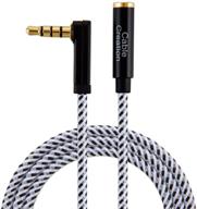 🎧 6-foot cablecreation headphone extension cable, 90-degree 3.5mm trrs male to female audio extension cord 4-conductor (compatible for microphones) logo