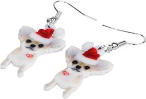 img 2 attached to Cute Christmas Dog Earrings: Delightful Dangle Jewelry for Girls and Women, Perfect Holiday Gifts!