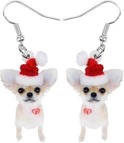 img 4 attached to Cute Christmas Dog Earrings: Delightful Dangle Jewelry for Girls and Women, Perfect Holiday Gifts!