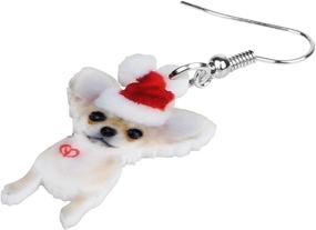 img 1 attached to Cute Christmas Dog Earrings: Delightful Dangle Jewelry for Girls and Women, Perfect Holiday Gifts!