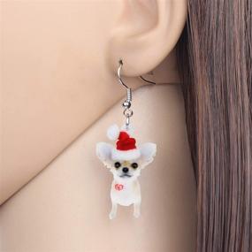 img 3 attached to Cute Christmas Dog Earrings: Delightful Dangle Jewelry for Girls and Women, Perfect Holiday Gifts!