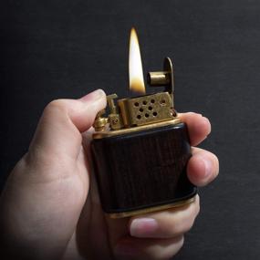 img 1 attached to 🔥 Vintage Trench Lighter, Windproof Pipe Lighter with Refillable Fluid, Reusable Classic Lighter in Wooden Case – Ideal Gifts for Men, Dad, Husband; Perfect for Cigarettes, Cigars, and Tobacco