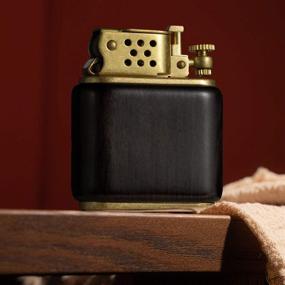 img 3 attached to 🔥 Vintage Trench Lighter, Windproof Pipe Lighter with Refillable Fluid, Reusable Classic Lighter in Wooden Case – Ideal Gifts for Men, Dad, Husband; Perfect for Cigarettes, Cigars, and Tobacco