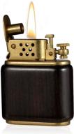 🔥 vintage trench lighter, windproof pipe lighter with refillable fluid, reusable classic lighter in wooden case – ideal gifts for men, dad, husband; perfect for cigarettes, cigars, and tobacco logo