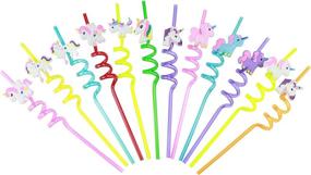 img 3 attached to 24-Pack of Fun Unicorn Straws: Assorted Designs, Full Unicorns, Stickers, Tattoos, Twisted Design | Multiple Unique Colors, Ideal Unicorn Party Favor