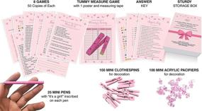 img 3 attached to 👶 Dessie Baby Shower Games for Girls - The Complete Girl Baby Shower Set - 9 Fun and Unique Girl Baby Shower Games, 100 Mini Clothespins, 100 Mini Acrylic Pacifiers, 25 Pens