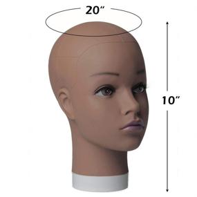 img 3 attached to 🎭 Jiayi 20" Afro Wig Doll Head - Professional Cosmetology Mannequin Head for Wig Making and Display, Chocolate Manikin Model Doll Head with Eyeglasses