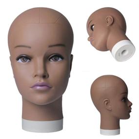 img 4 attached to 🎭 Jiayi 20" Afro Wig Doll Head - Professional Cosmetology Mannequin Head for Wig Making and Display, Chocolate Manikin Model Doll Head with Eyeglasses