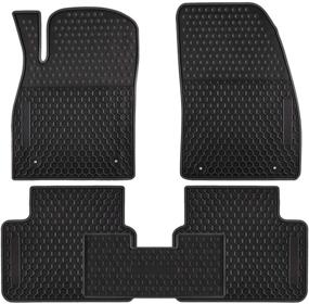 img 4 attached to 🚗 Custom Fit Rubber Car Floor Mats for Buick Regal 2017 2018 2019 - Odorless, Washable Foot Carpet - Heavy Duty, Anti-Slip - All Weather Protection Liner - Black