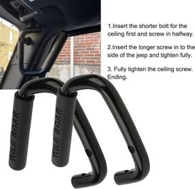 img 2 attached to 🚀 Улучшите стиль и функциональность вашего Jeep Wrangler с комплектом из 2 черных текстурированных передних ручек – Совместим с автомобилем Jeep Wrangler JK JKU 2007-2017 года