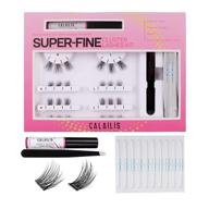 diy eyelash extension kit by calailis - faux mink individual cluster lashes, natural looking, super thin glue-based band, includes 48-hour cluster lash glue, tweezers, and cotton swab glue remover - 03 kit logo