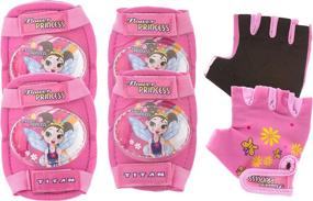 img 3 attached to 🌸 Ultimate Protection: Titan Flower Princess Multi-Sport Pink Pad Set – Elbow, Knee, and Wrist Guards (Small-Medium)