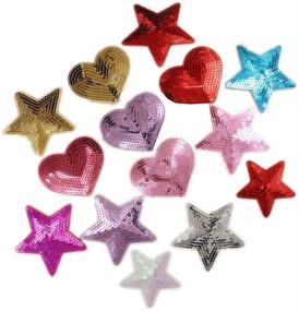 img 2 attached to 💖 Ximkee 10-Pack Pink Shiny Heart Sequin Iron-on Applique Embroidered Patches