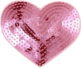 img 3 attached to 💖 Ximkee 10-Pack Pink Shiny Heart Sequin Iron-on Applique Embroidered Patches