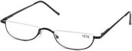 👓 soolala classic vintage alloy half frame slim reading glasses - stylish designer retro look logo
