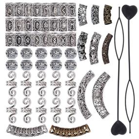 img 4 attached to 54 Pieces of fani Viking Beard & Hair Tube Beads - Unique Hair Braiding Accessories for Dreadlocks - DIY Tibetan Silver Hair Decoration with 36 Stunning Styles