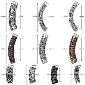 img 1 attached to 54 Pieces of fani Viking Beard & Hair Tube Beads - Unique Hair Braiding Accessories for Dreadlocks - DIY Tibetan Silver Hair Decoration with 36 Stunning Styles