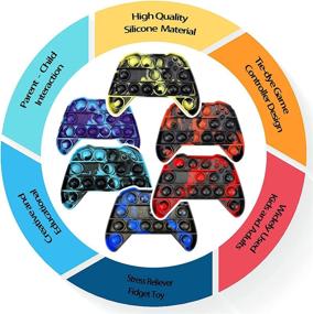 img 2 attached to 🎮 Colorful Tie Dye Silicone Gamepad Controller: A Unique and Fun Stress Reliever Toy!