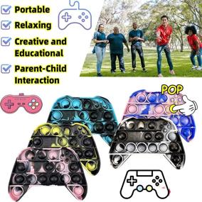 img 1 attached to 🎮 Colorful Tie Dye Silicone Gamepad Controller: A Unique and Fun Stress Reliever Toy!