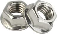 pack of 25 stainless steel 18-8 (304) bright finish serrated flange nuts flanged locknuts - 3/8-16 size logo