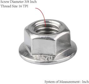 img 3 attached to Pack of 25 Stainless Steel 18-8 (304) Bright Finish Serrated Flange Nuts Flanged Locknuts - 3/8-16 Size