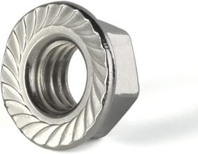 img 2 attached to Pack of 25 Stainless Steel 18-8 (304) Bright Finish Serrated Flange Nuts Flanged Locknuts - 3/8-16 Size