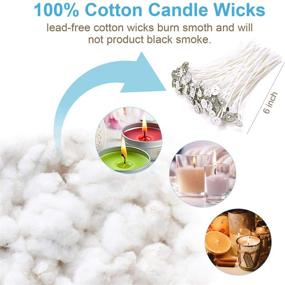 img 3 attached to DINGPAI 100Pcs Cotton Candle Pre Waxed
