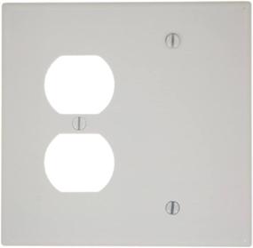 img 1 attached to Leviton 80508-W 2-Gang Combination Wallplate with 1-Duplex and 1-Blank, Box Mount, Midway Size, White