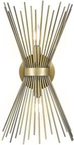 img 3 attached to 🌟 Rivet Mid-Century Modern Metal Starburst 2-Light Wall Sconce Lamp - Antique Gold, 17.5"H - Bulbs Included