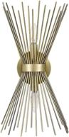 🌟 rivet mid-century modern metal starburst 2-light wall sconce lamp - antique gold, 17.5"h - bulbs included логотип