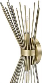 img 2 attached to 🌟 Rivet Mid-Century Modern Metal Starburst 2-Light Wall Sconce Lamp - Antique Gold, 17.5"H - Bulbs Included