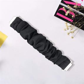 img 1 attached to 🌸 Blueshaw Fabric Elastic Scrunchie Watch Band - Compatible with Garmin vivoactive 4S 40mm/Vivomove 3S - Cute & Stylish Replacement Straps (Black)