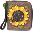 chala zip around wallet sunflower brown women's handbags & wallets and wallets logo