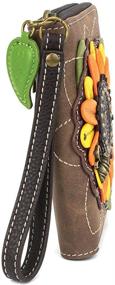 img 3 attached to CHALA Zip Around Wallet Sunflower Brown Women's Handbags & Wallets and Wallets