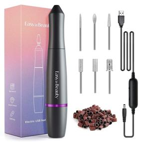 img 4 attached to 💅 Elevate Your Nail Game with EasyinBeauty Electric Nail Drill Machine - Professional Acrylic Nail Drill Kit with 6 Bits & 36 Sand Bands - Suitable for Salon and Home Use - Grey