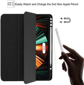 img 1 attached to Soke New iPad Pro 12.9 Case 📱 2021: Full Body Protection with Pencil Holder, Black