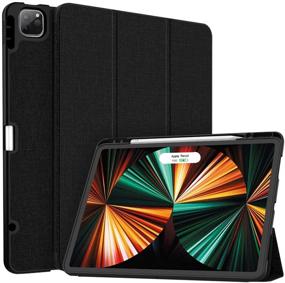 img 4 attached to Soke New iPad Pro 12.9 Case 📱 2021: Full Body Protection with Pencil Holder, Black