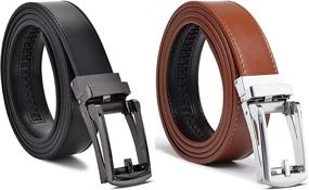 img 4 attached to Ratchet Belt Genuine Leather Automatic Men's Accessories in Belts