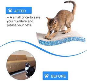 img 2 attached to 🐱 Karaseno Cat Scratch Pad: Double Textured Cardboard Scratcher with Wave Curved Shape and Reversible Design - Includes 100% Organic Catnip