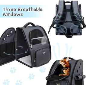 img 2 attached to 🐾 GUSEN Pet Carrier Backpack: Ventilated Design for Travel, Hiking, Camping, Two-Way Entrance Cat & Dog Carrier