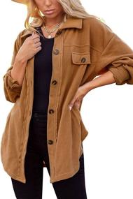 img 4 attached to Flannel Oversized Shacket Pockets Beige Outdoor Recreation