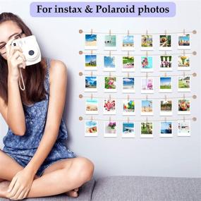 img 3 attached to 📸 Hanging Instant Photo Display: Stylish Wall Decor with Clips for Home, Dormitory, and Cafe