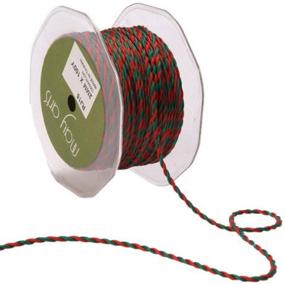 img 1 attached to 🎀 Vibrant Red and Green Twisted Rope Ribbon by May Arts: 1/16-Inch Width