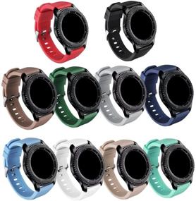 img 4 attached to 📱 Перчатки GinCoband для Samsung Gear S3 Frontier - 10-пакет силиконовых браслетов для Gear S3 Frontier/Classic & Galaxy Watch 3 45мм/Watch 46мм - спортивный стиль с дизайном застежки для часов.